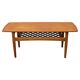 Danish midcentury coffee table with teak veneer and oak base, 1960s