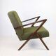 Vintage olive green boucle armchair, 1970s