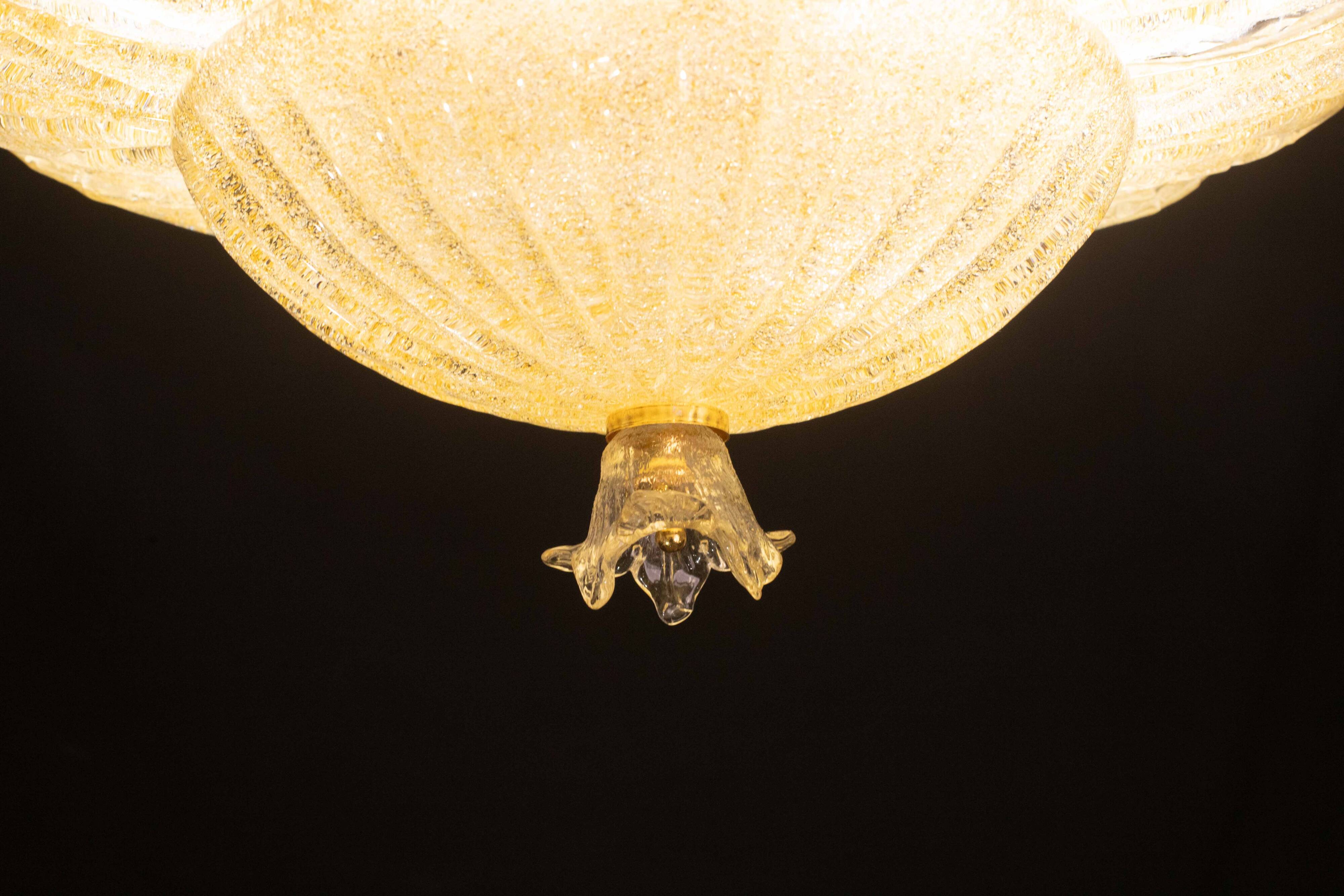 Set of 2 Dubai, Murano Glass Gold Flush Mount, 1970s
