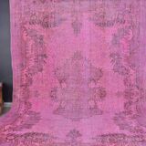 Pink Handknotted Floral Rug sku2356