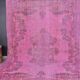 Pink Handknotted Floral Rug sku2356