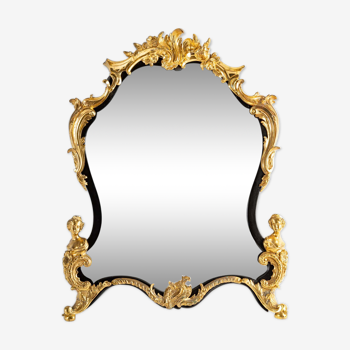 Wall or Pose mirror louis XV style in Gilded Bronze