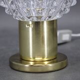 Pair of 1970s mid-century Czech table lamps with prismatic glass shades