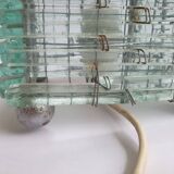 Pair of 80s glass slat lamps