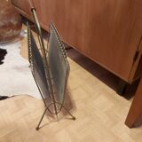Modernist magazine rack in metal and wood