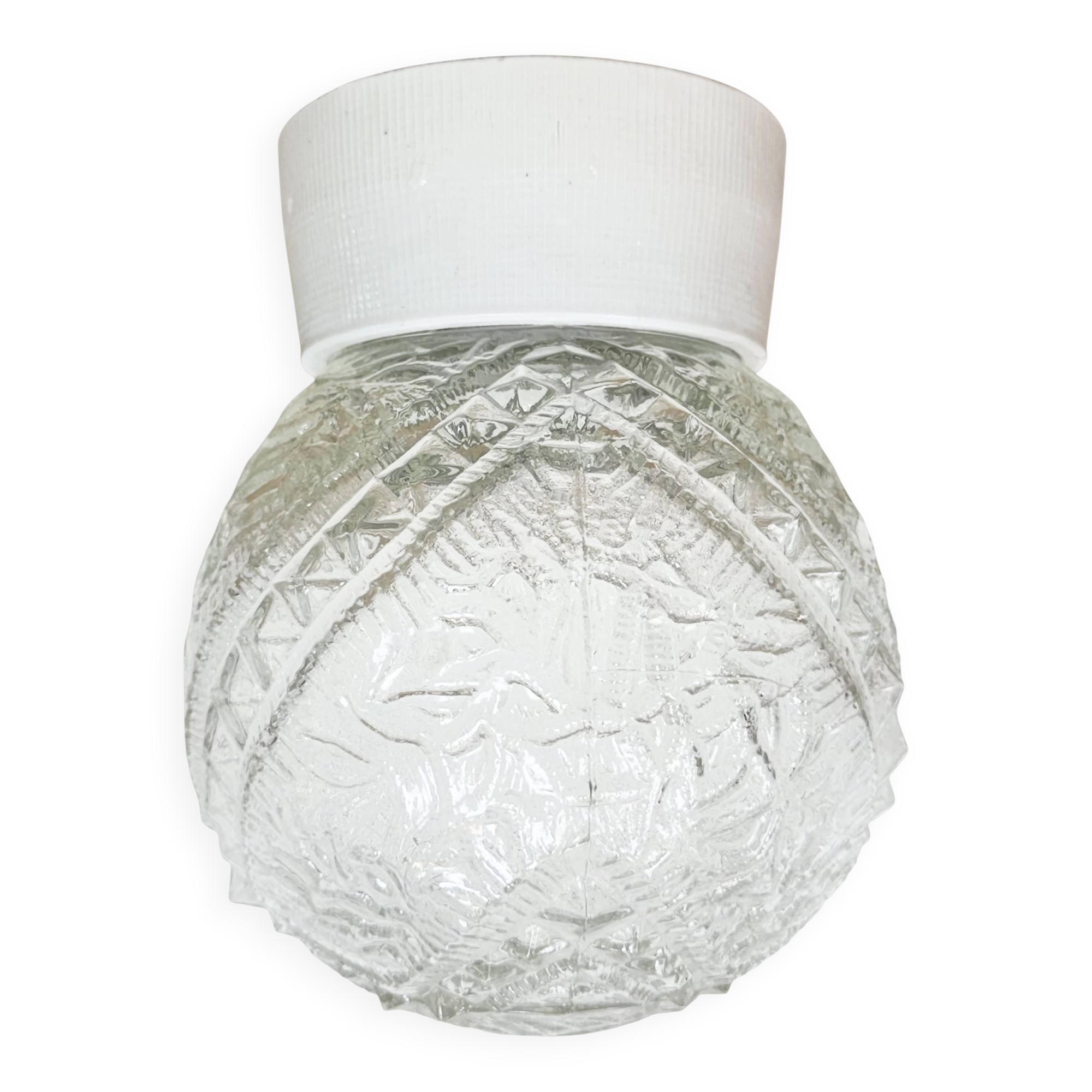 Vintage White Porcelain Ceiling Light, 1970s