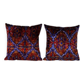 Set of 2 vintage velvet cushion covers 48x51 cm