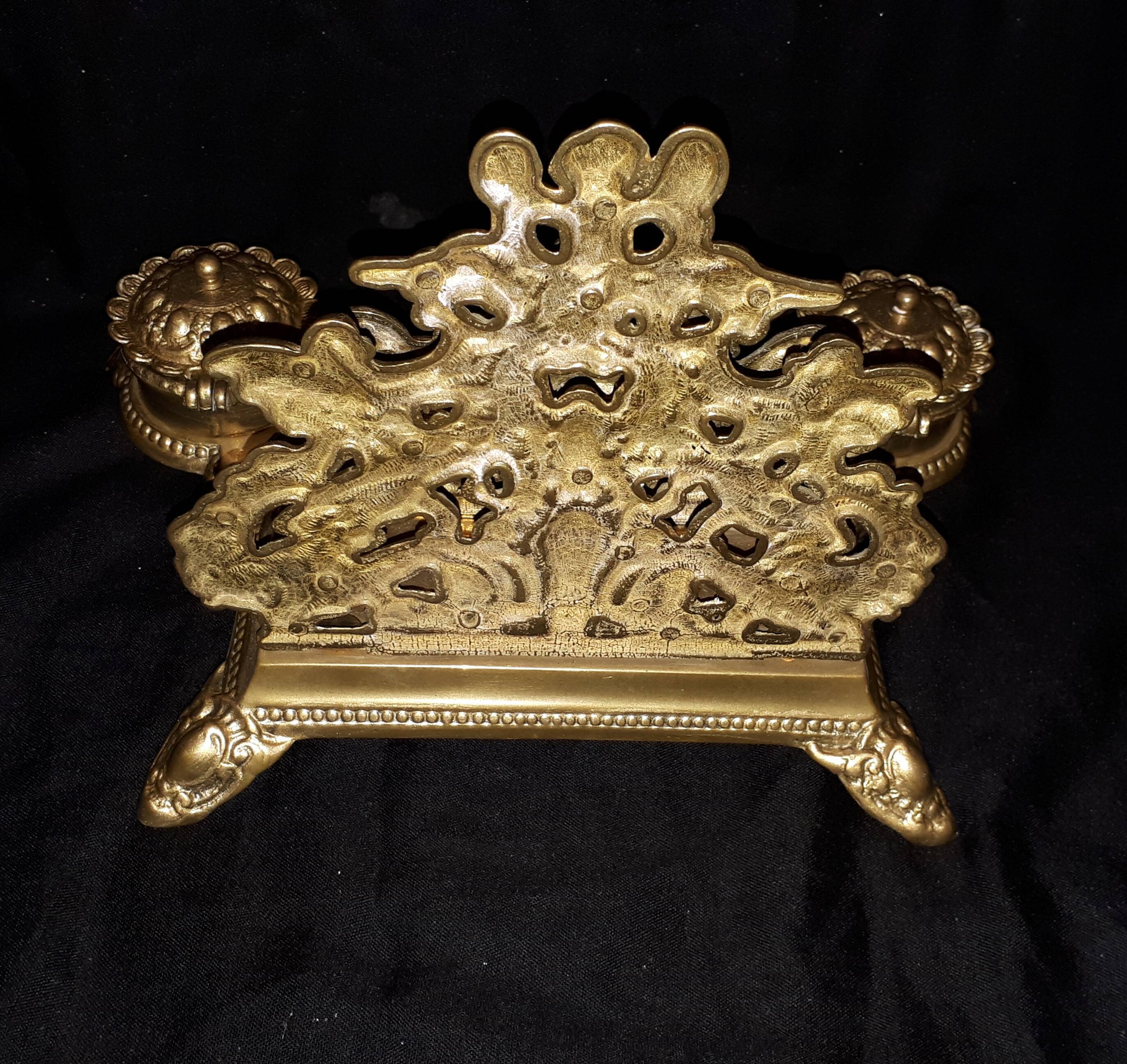 Bronze ink letter holder, early 20th century