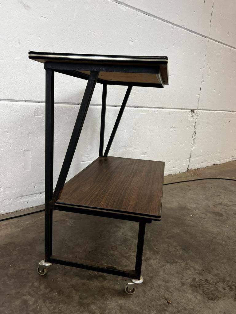 Vintage side table / plant table / audio stand on casters