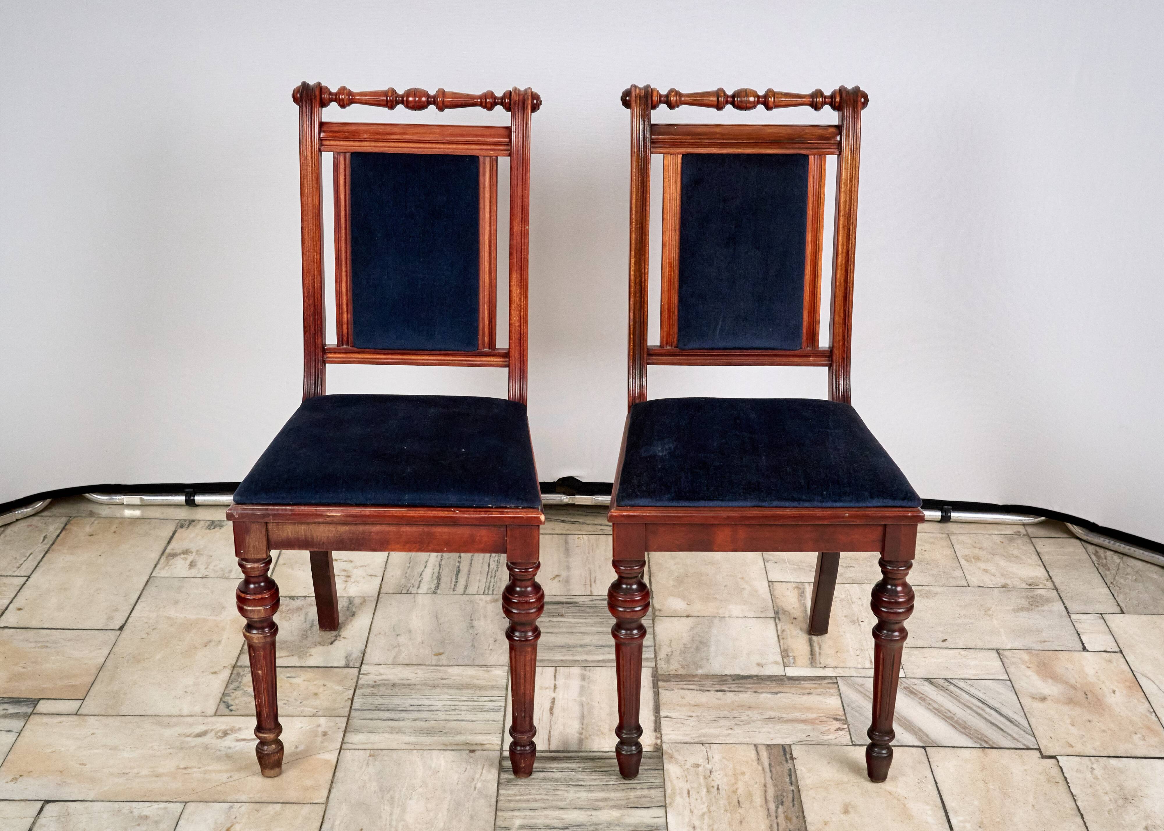 Set of 2 eclectic style chairs fameg radomsko, 1970s/80s