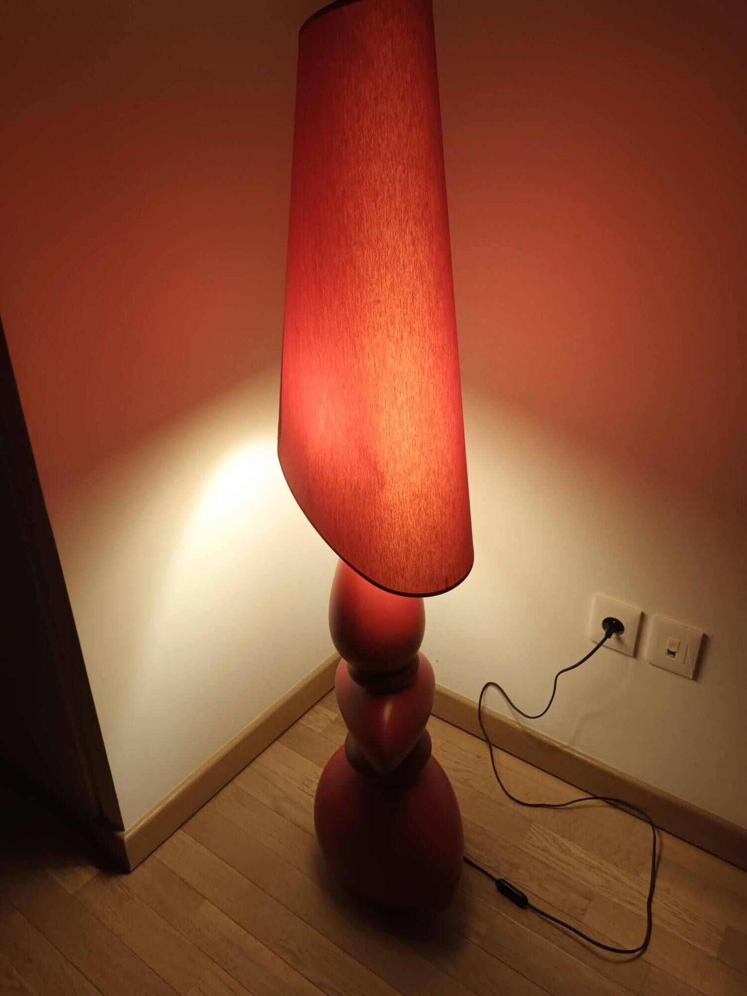 Lamp / luminaire retro 1970s style red