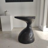 Sofa end in solid wood monoxyl organic shape black color