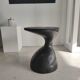 Sofa end in solid wood monoxyl organic shape black color