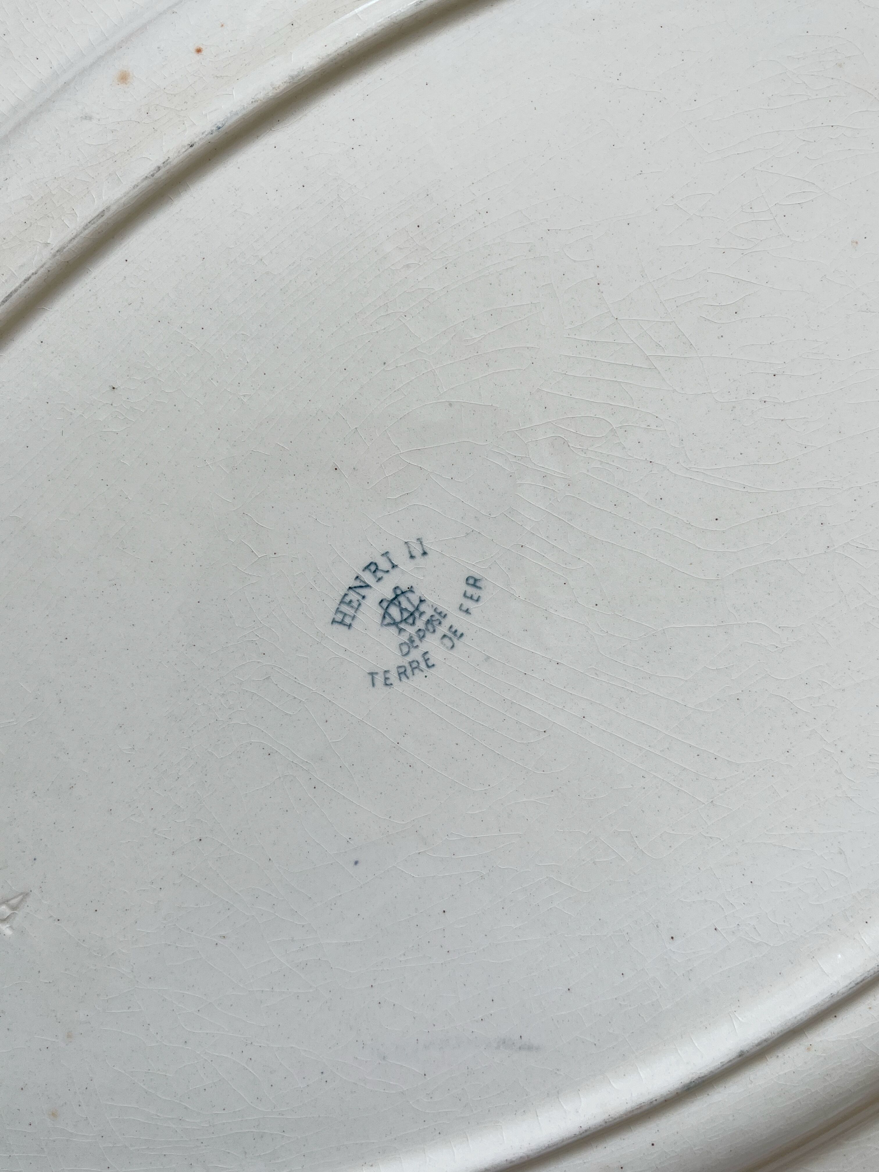 Oval ironstone dish, Henri II, Creil and Montereau, late 19th century