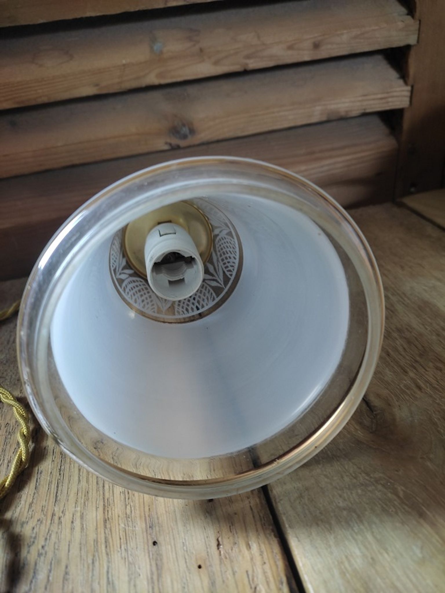 Walkman lamp lampshade in sandblasted glass art deco gilded old vintage