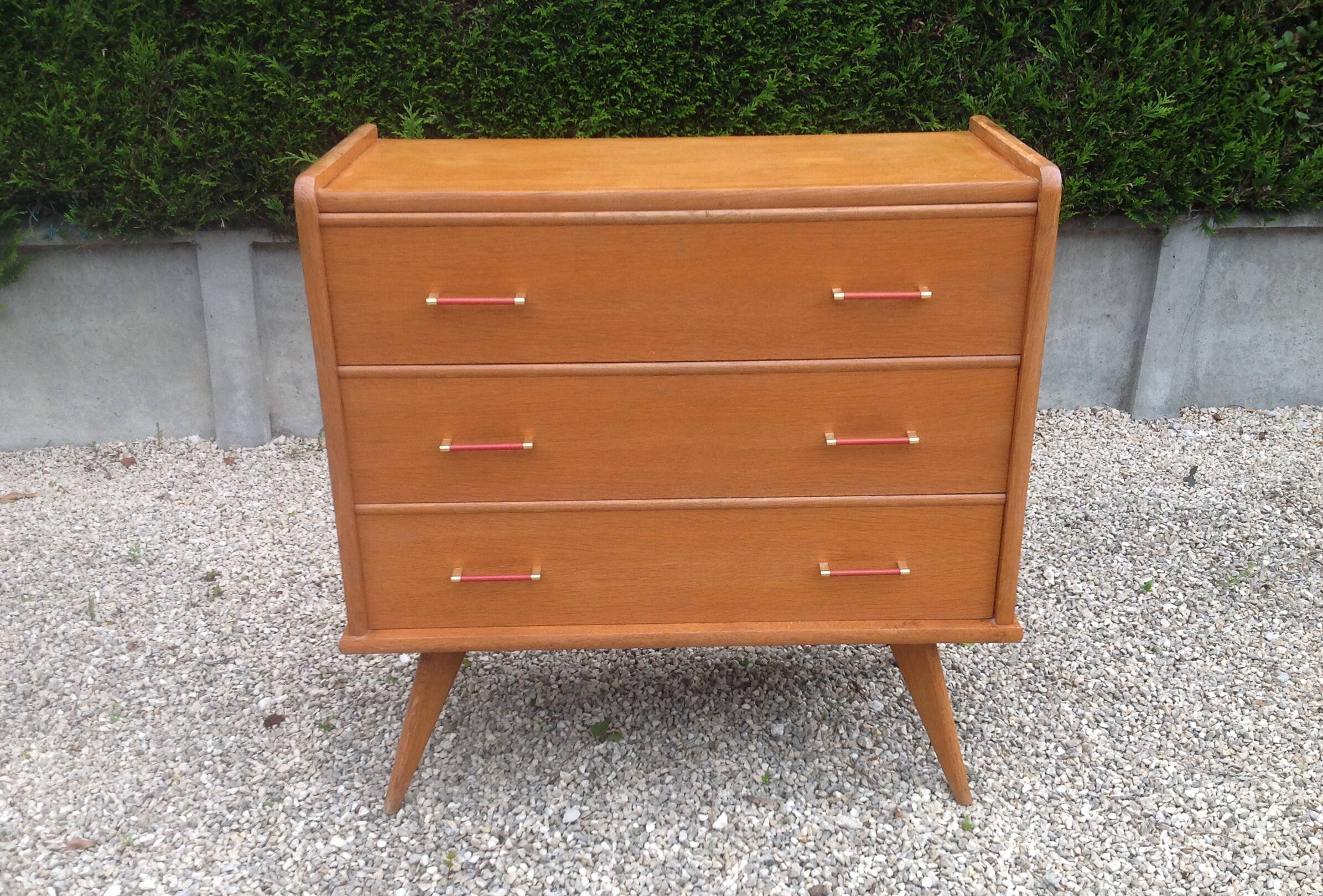 Vintage chest of drawers with compass feet