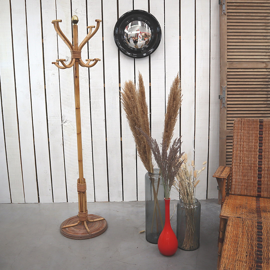 Porte-manteau-perroquet-en-rotin-|-Selency
