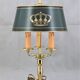 Empire style hot water bottle lamp in solid bronze three lights Lucien Gau
