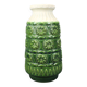 Large Mid-Century BAY Keramik Green Relief Vase, West Germany, 1970s
