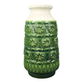 Large Mid-Century BAY Keramik Green Relief Vase, West Germany, 1970s