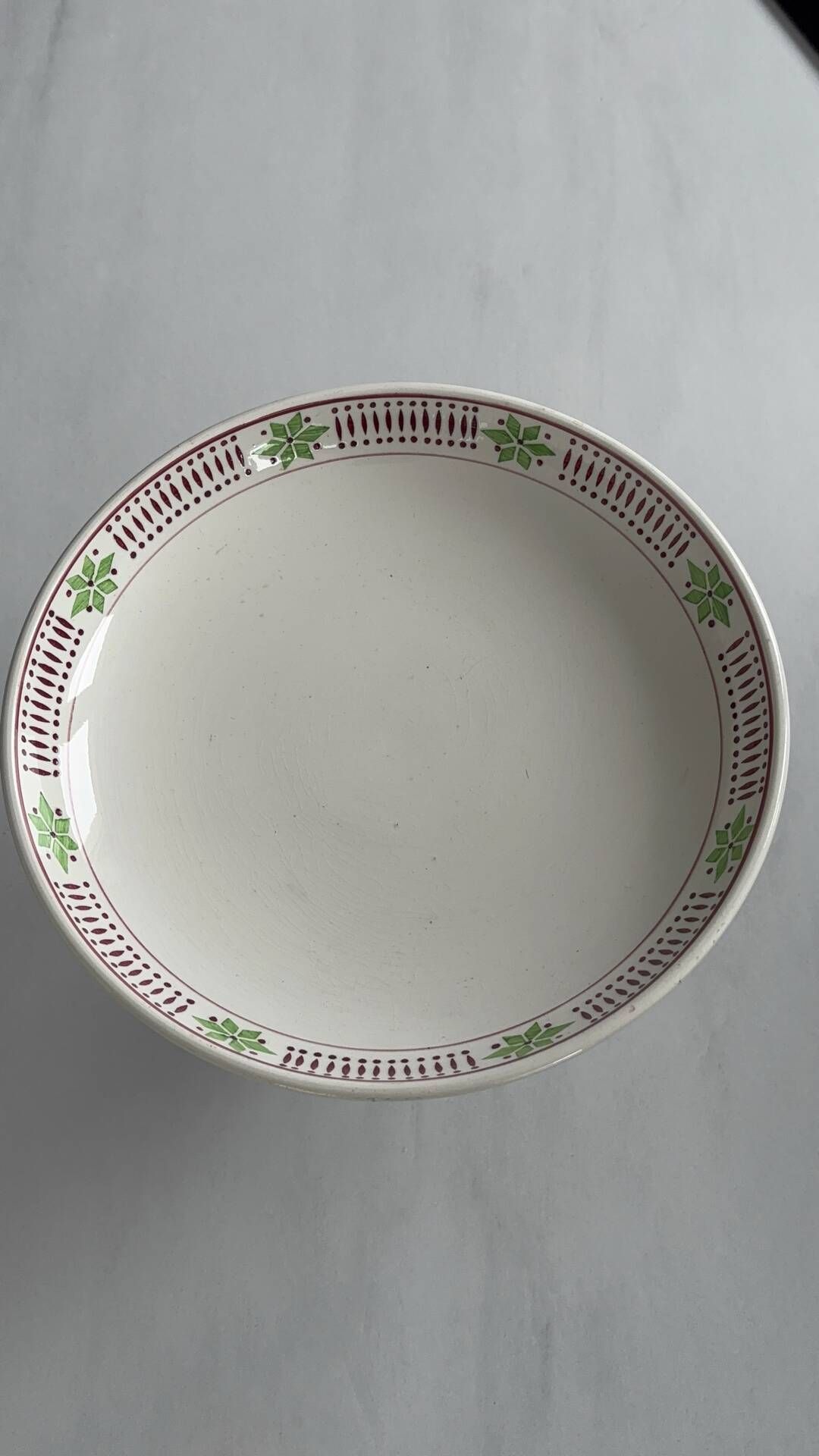 Footed compote Digoin Sarreguemines Pise, vintage earthenware
