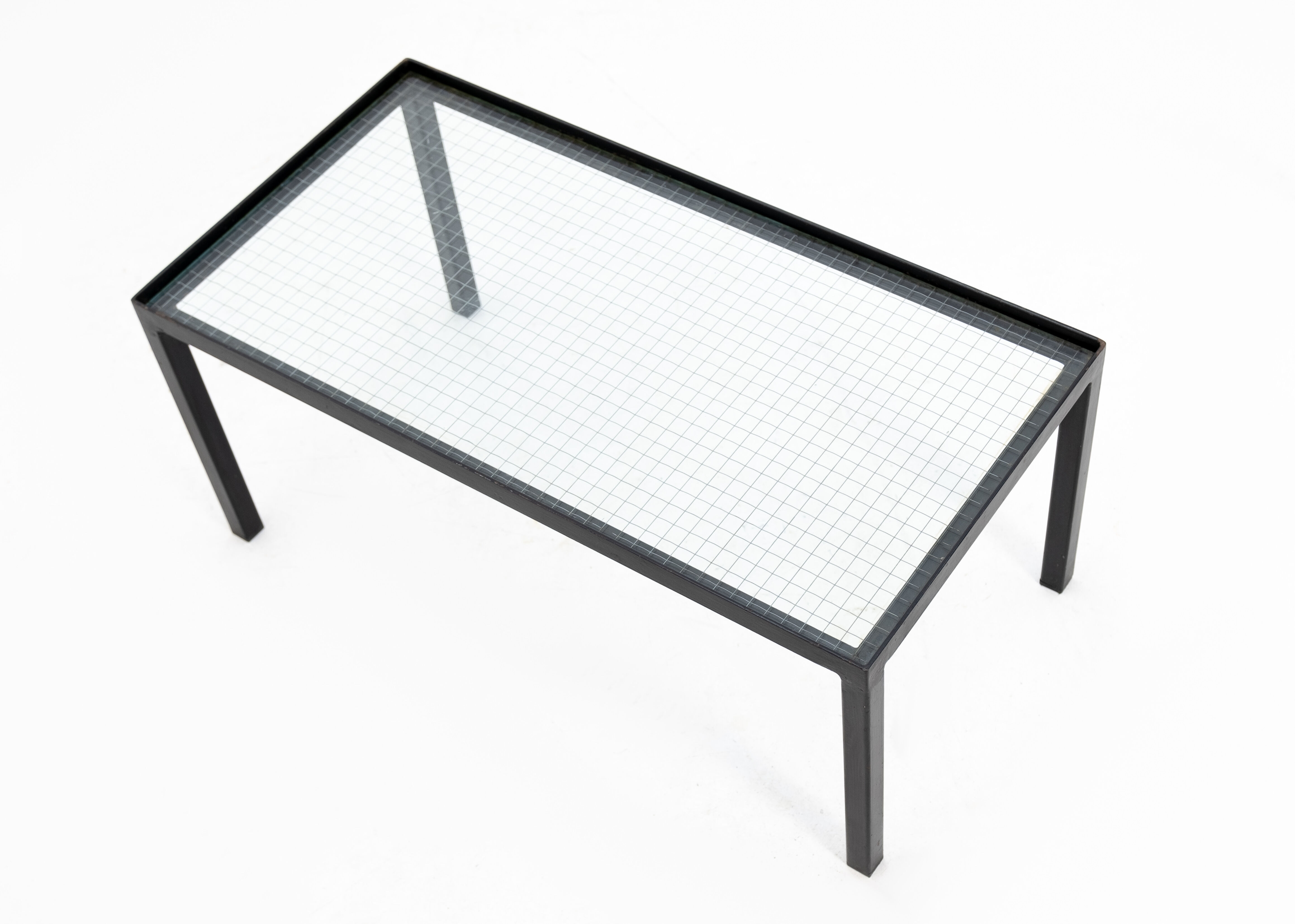Janni Van Pelt wire glass and steel side table ''My Home'', 1950s