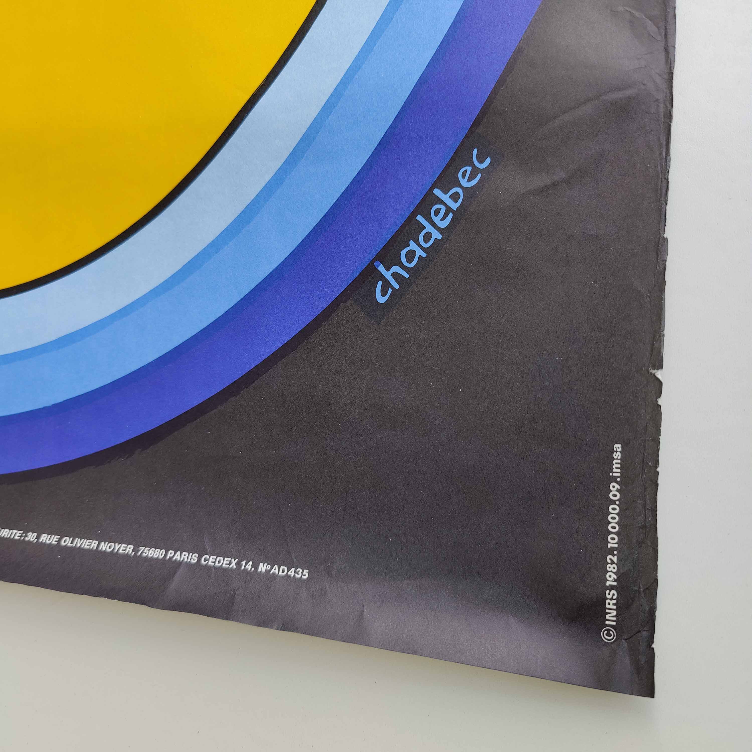 Vintage poster INRS 1982 graphics Chadebec