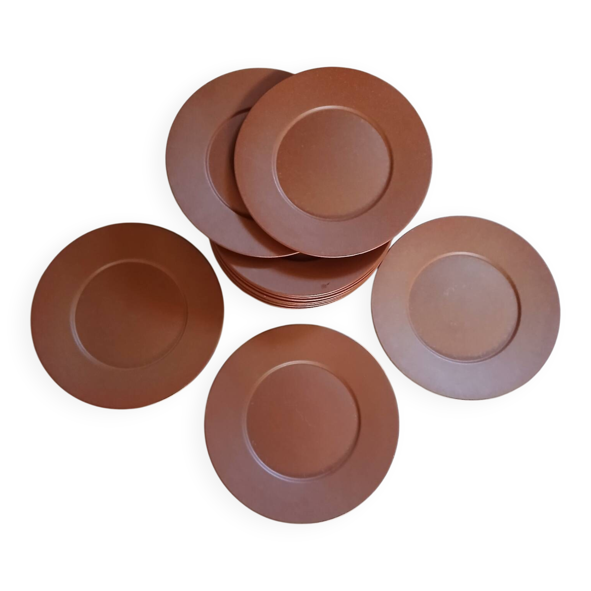 12 large flat plates Molin / Charolles