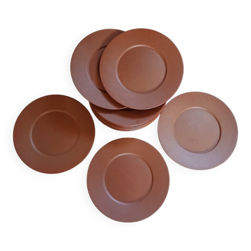 12 grandes assiettes plates Molin / Charolles