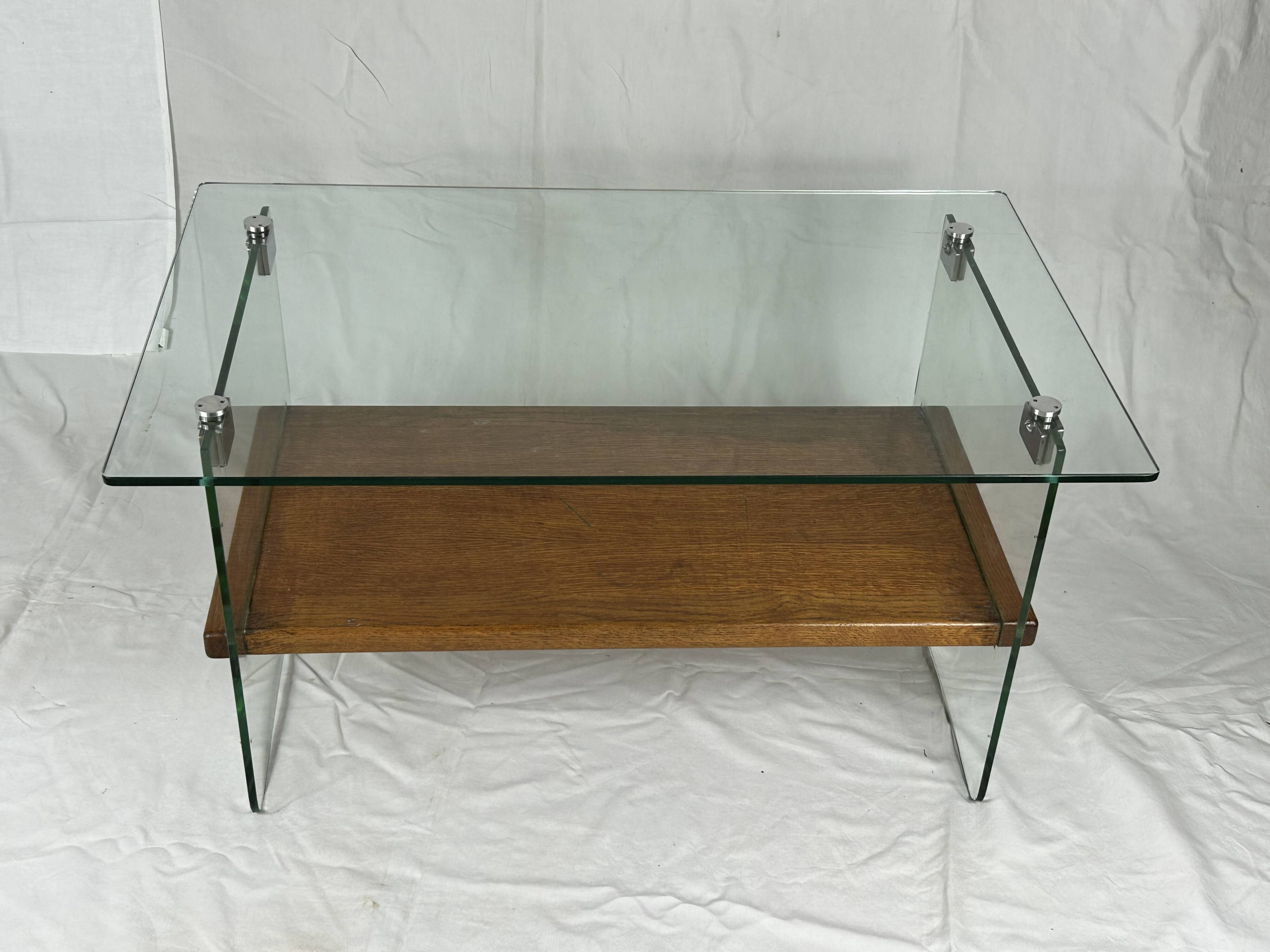 Glass coffee tables by André Monpoix