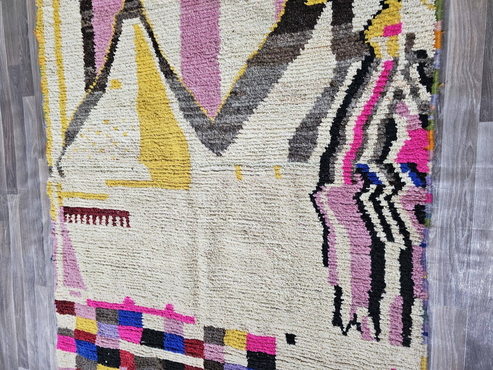 Natural handmade Moroccan rug 3 x 2 m