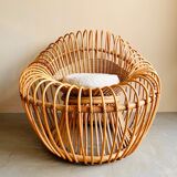 Bamboo and wicker armchair by Janine Abraham & Jan Dirk Rol 1958