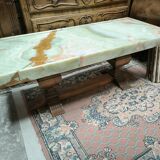 Table basse 1940 noyer et onyx