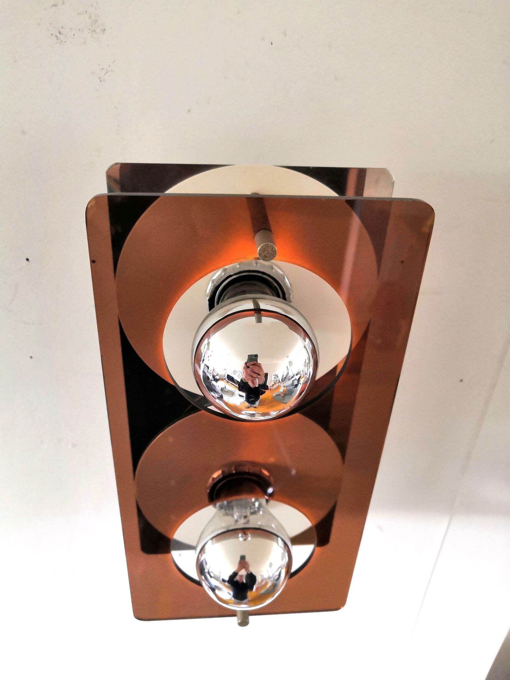 Double "disco" wall lamp by Jocelyne Trocmé for Oxar design 70s