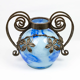 Vase Art Nouveau en verre et fer forgé, André Delatte Nancy, vers 1925