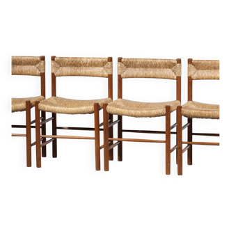 Set of 6 Dordogne Sentou Charlotte Perriand chairs