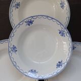 4 vintage Céranord Saint Amand soup plates — White earthenware with floral decor