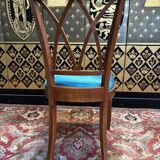 6 cherry wood chairs with openwork backs