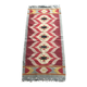 Tapis runner bordeaux en tissu tissé plat kilim, style Mid-Century 1940s République tchèque