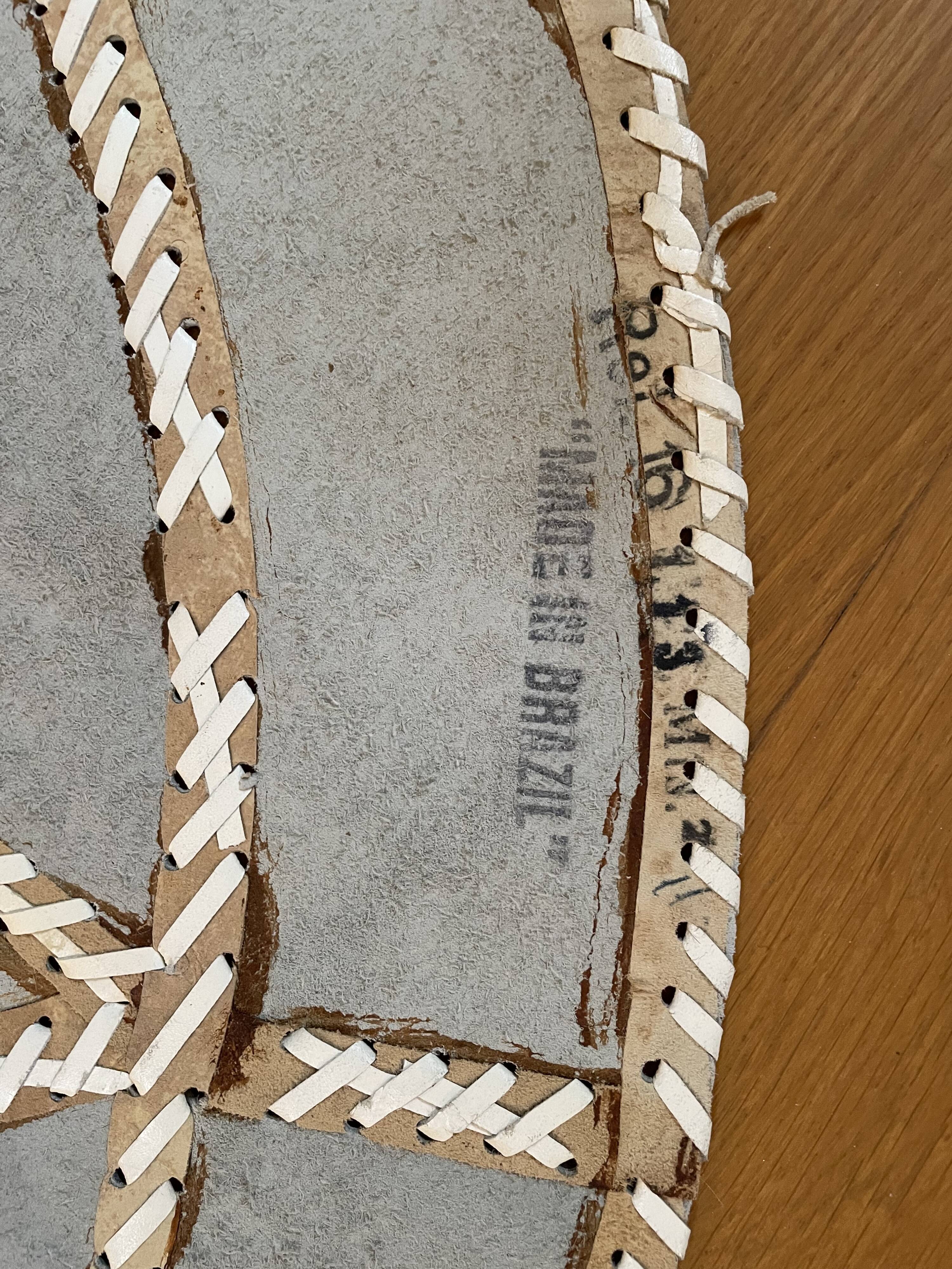 Vintage round cowhide rug 70