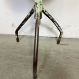 Tabouret pivotant industriel en fer vert, années 1960