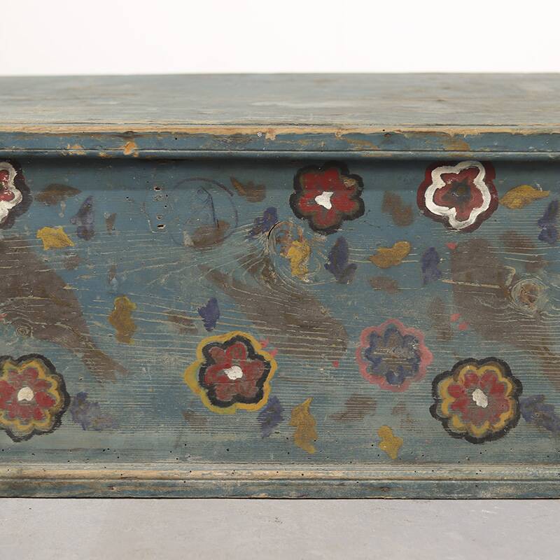 Painted Folk Art Marriage Chest