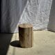 Small side table in white, grey, beige petrified wood H28 D18 - 3330