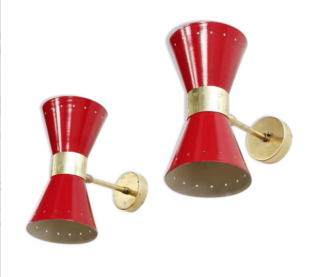 Red diabolo wall lamp
