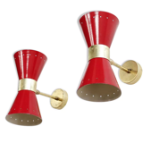 Red diabolo wall lamp