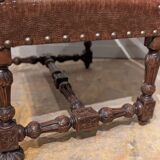 Pair of Louis XIII armchairs, 19th century