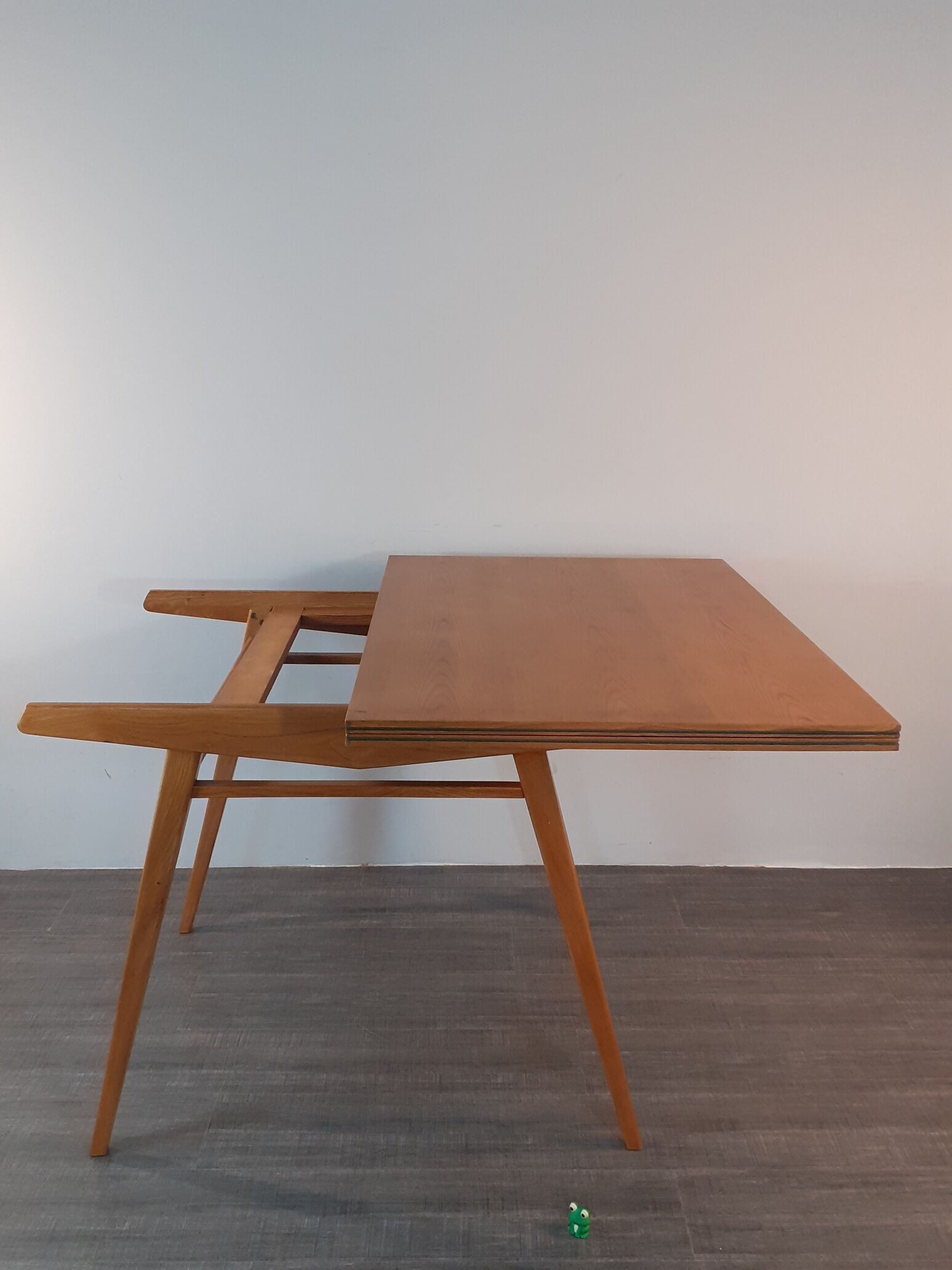 Extendable table in ash by Drevotex, vintage Czechoslovak 1950s