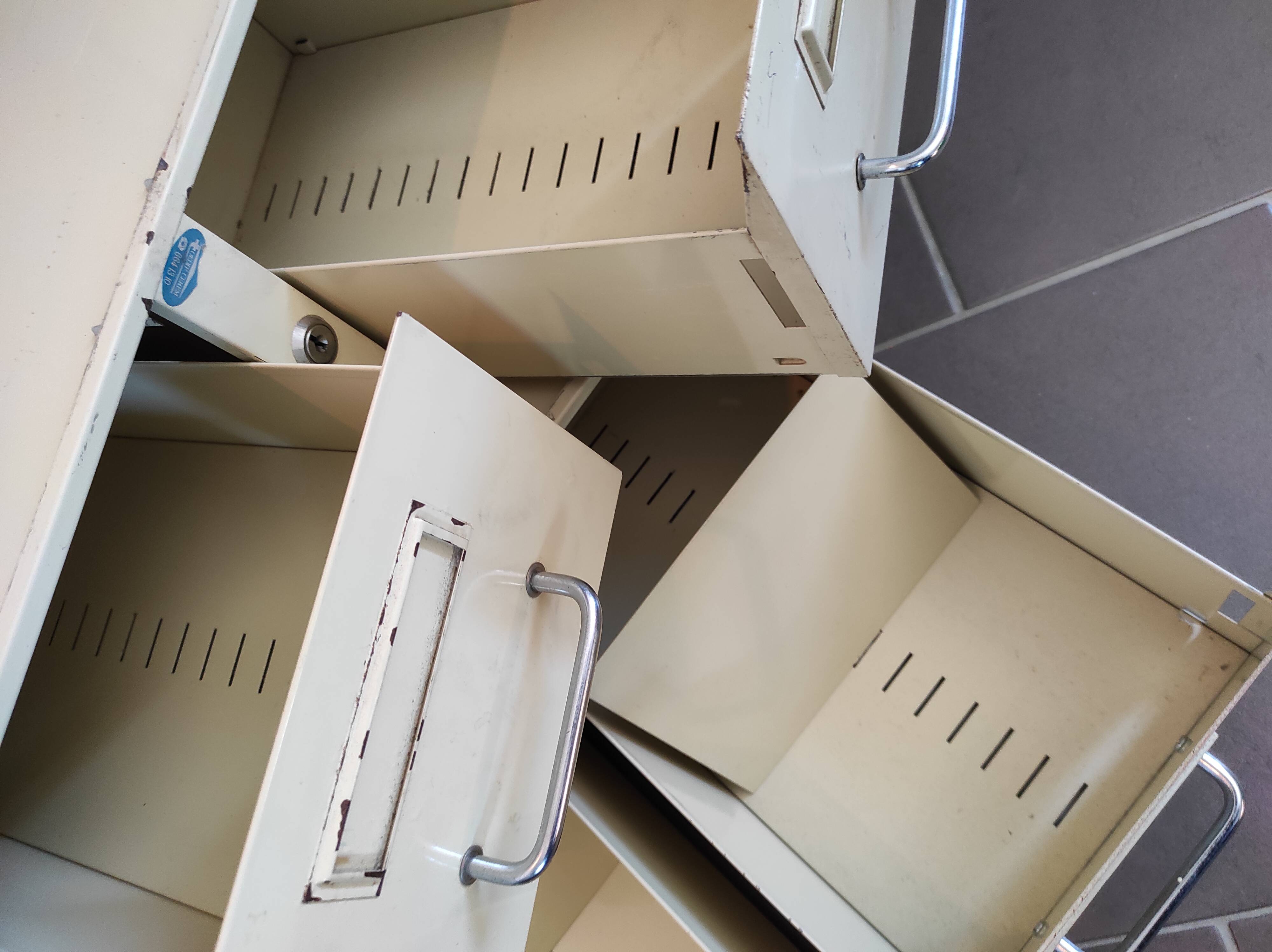 A metal box two drawers 1960