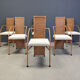 Vintage high back wicker dining chairs, 1980s - set of 6
