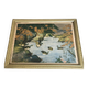 Ancien tableau avec décor d'estampe polychrome de canards dans la nature